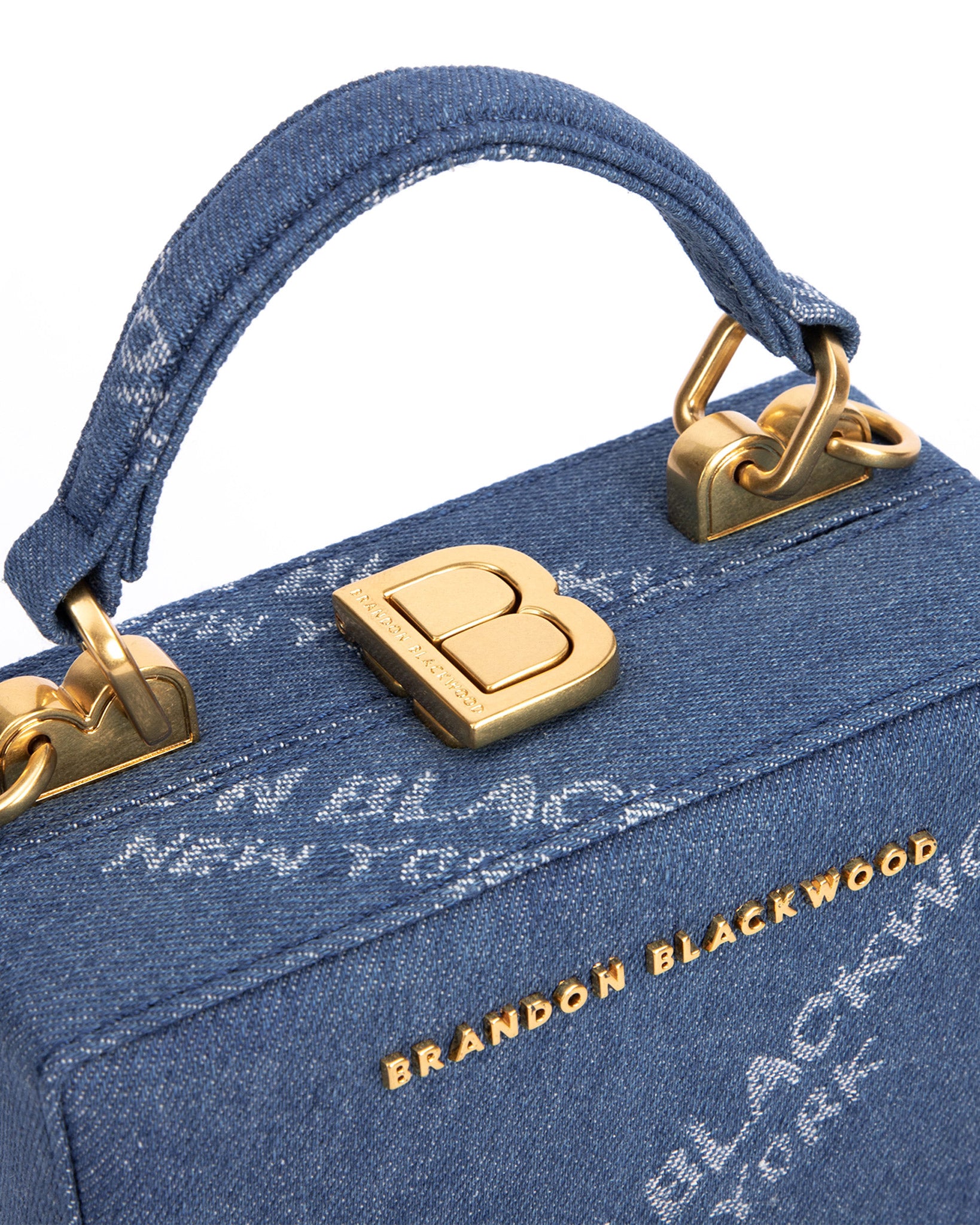 Brandon Blackwood Kendrick Mini Trunk Suede Top-handle Bag in Blue