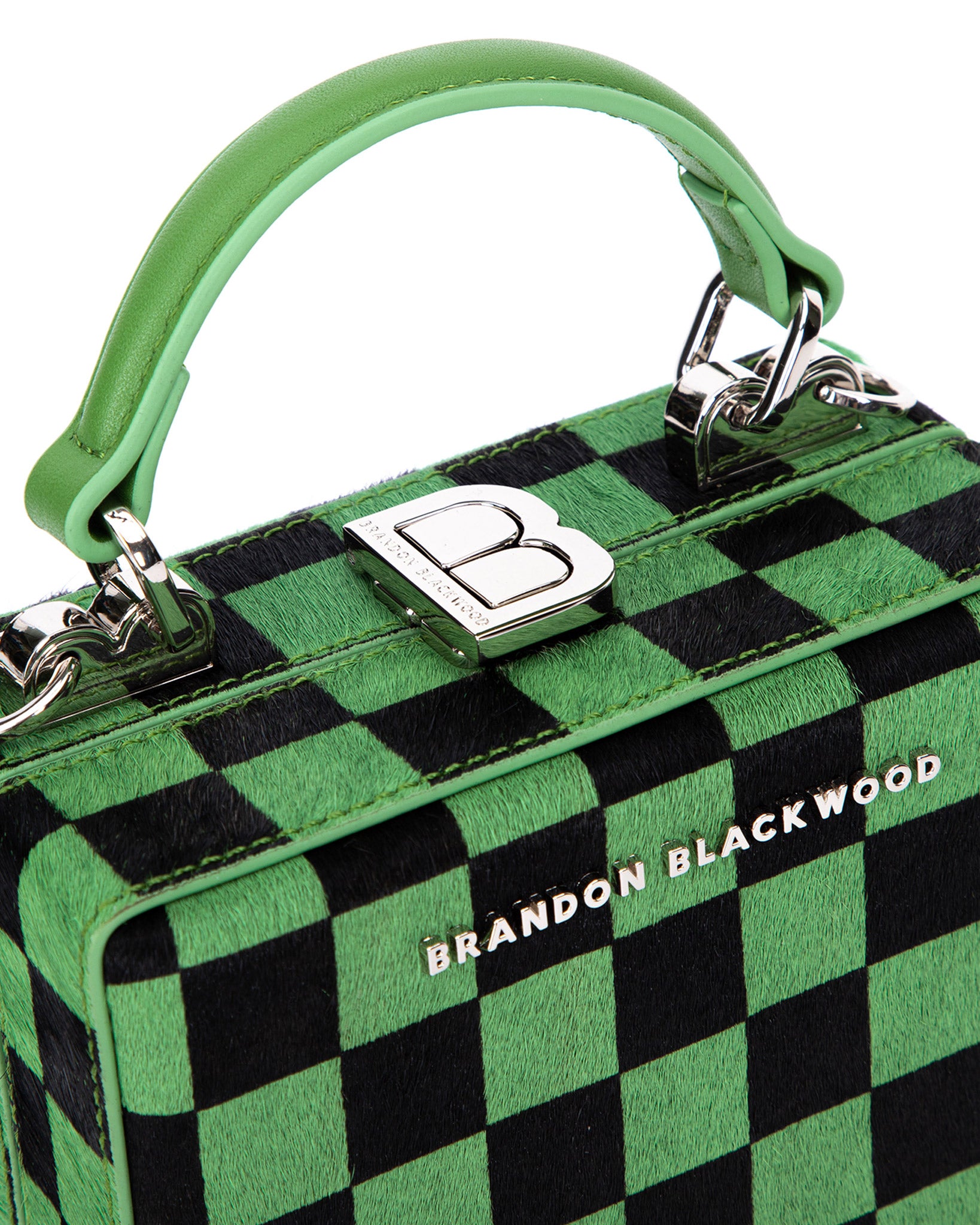 Brandon Blackwood New York - Mini Kendrick Trunk - Checkered Black & Green Ponyhair