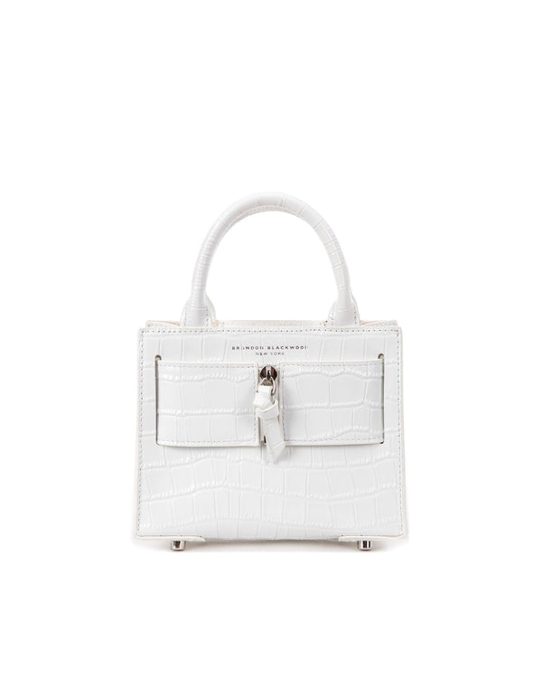 White Croc Embossed Leather