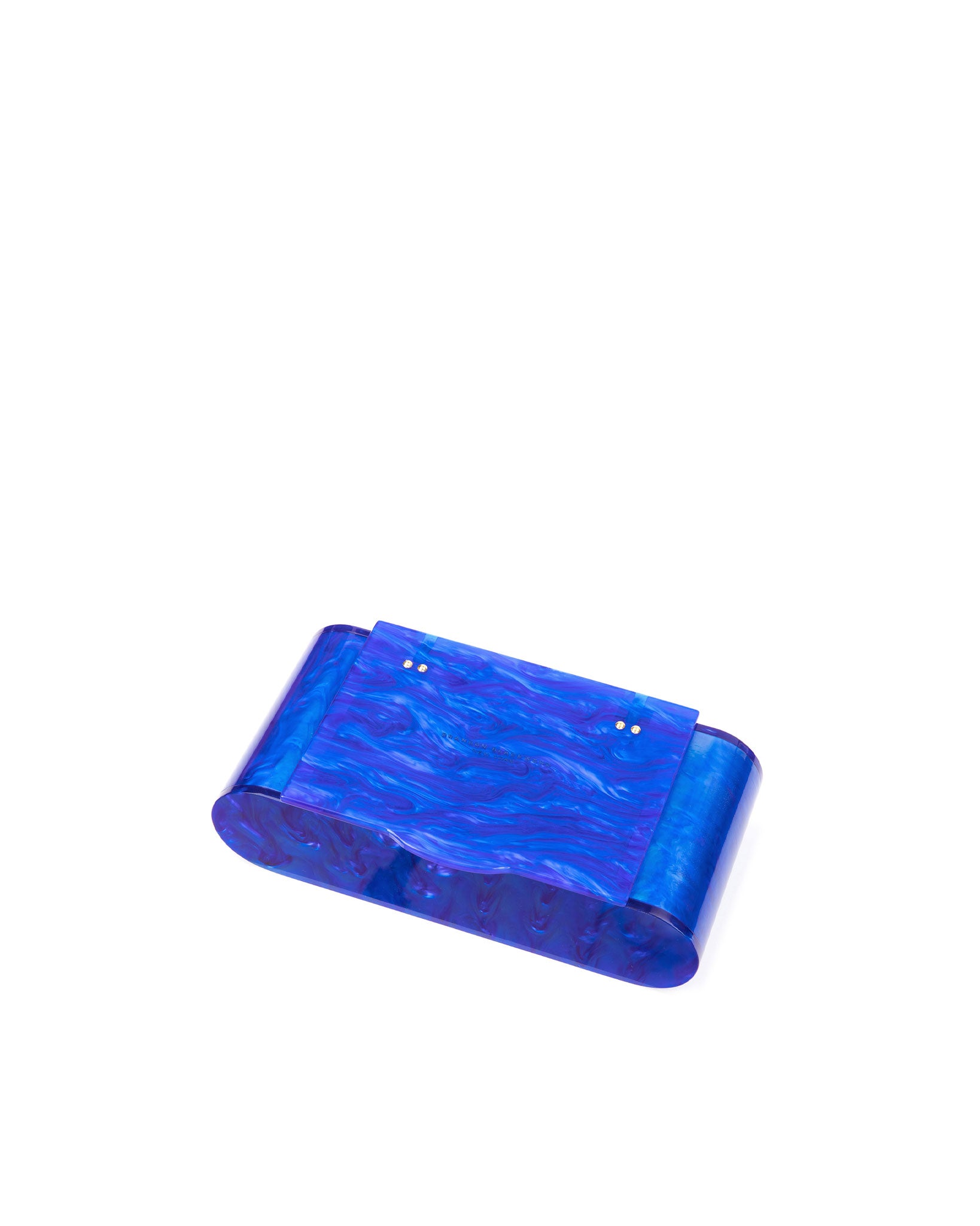 Brandon Blackwood New York - Acrylic Vanity Clutch - Blue Marble
