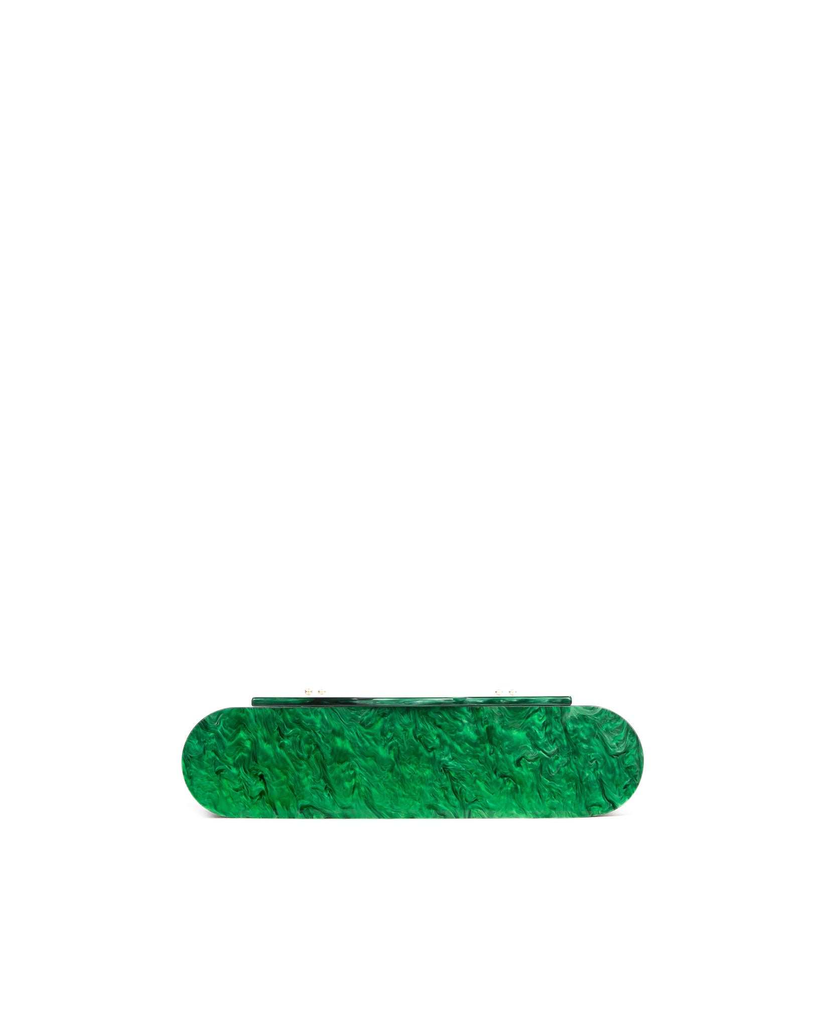 Brandon Blackwood New York - Acrylic Vanity Clutch - Green Marble