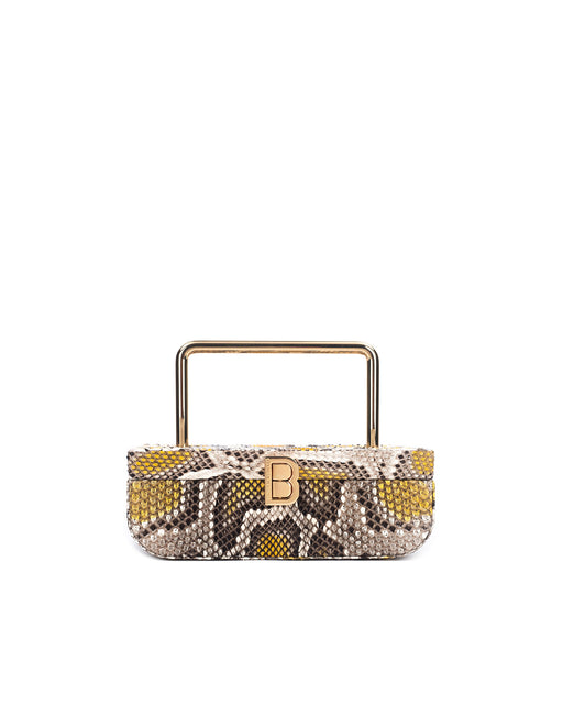 Front of the Vanity Purse in Python  Leather with 24K Gold Plated Brass Hardware