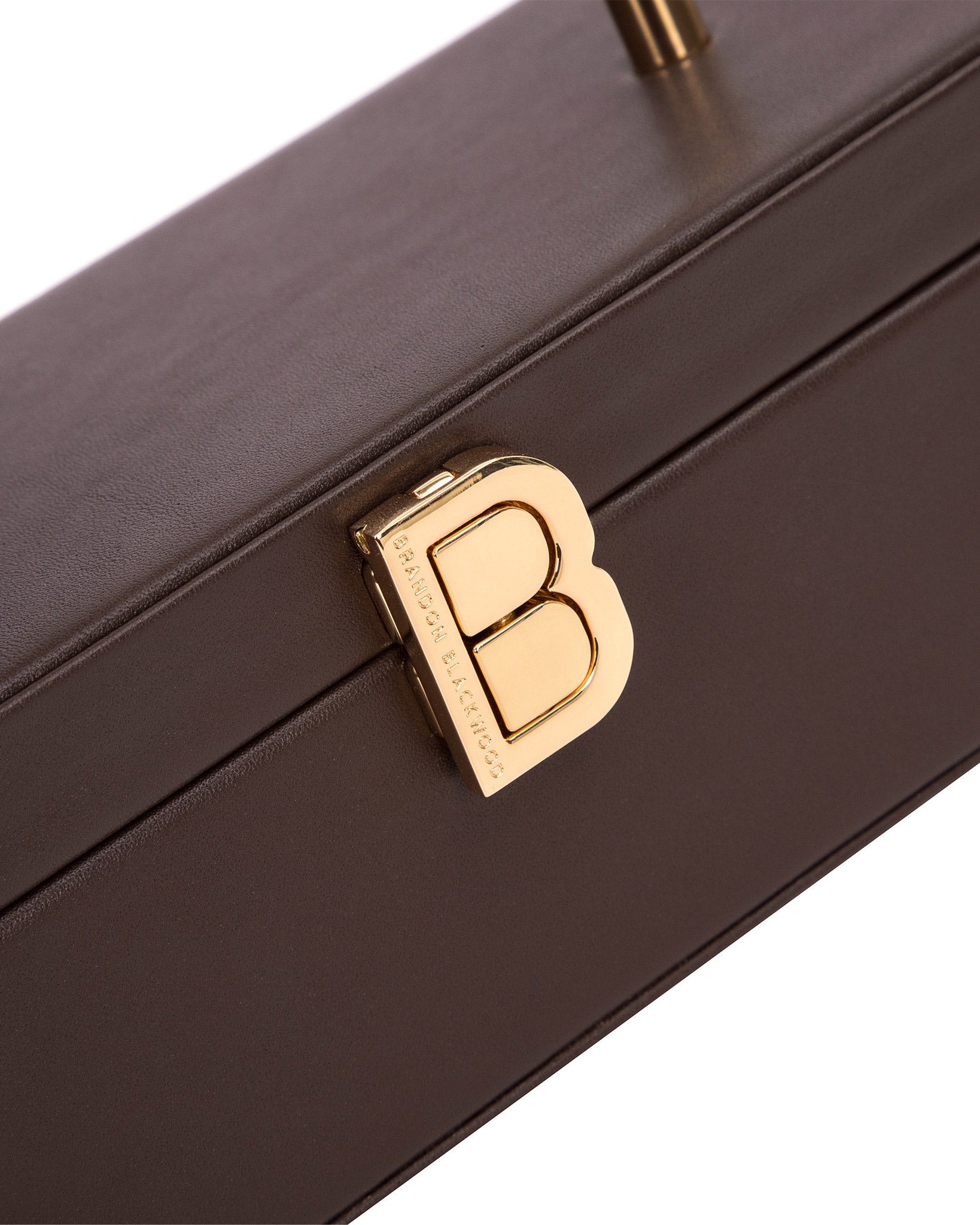 Brandon Blackwood New York - Vanity Purse | 24K Gold Plated Hardware - Brown Leather