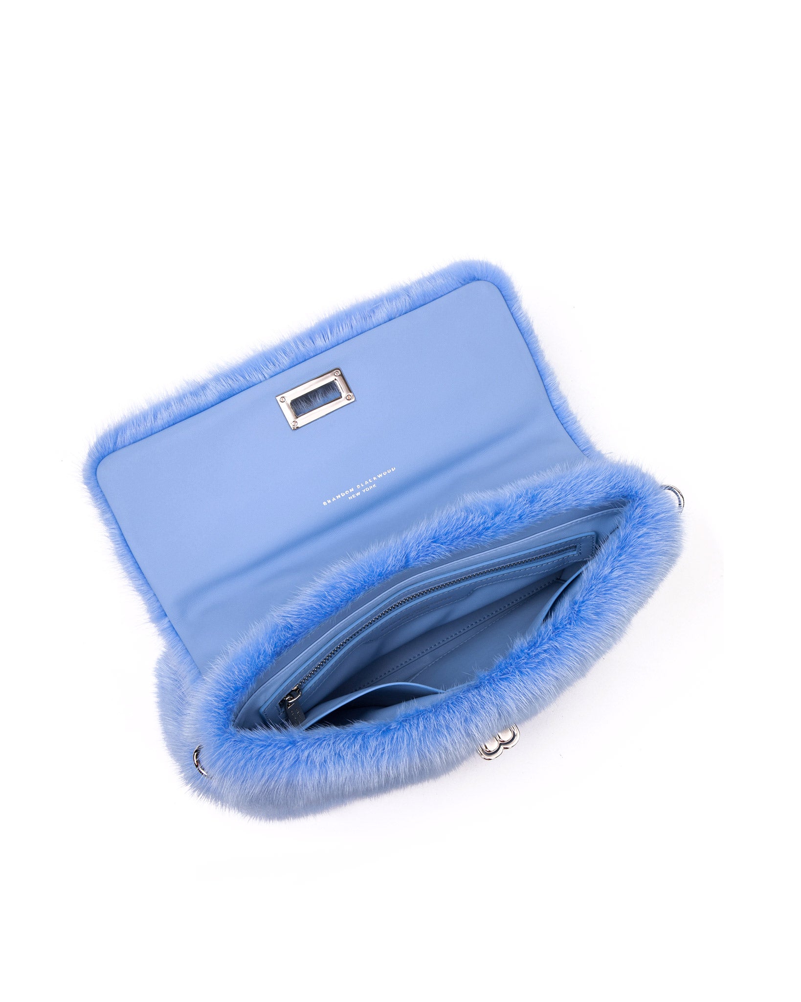 Brandon Blackwood New York - Lisa Shoulder Bag - Blue Mink w/ Silver Hardware