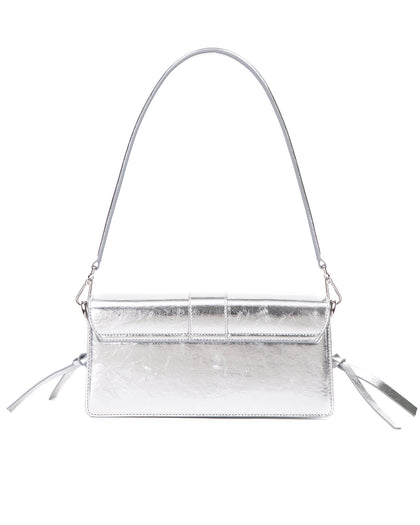 Back of Nia Bag with silver cracked leather thumbnail 7