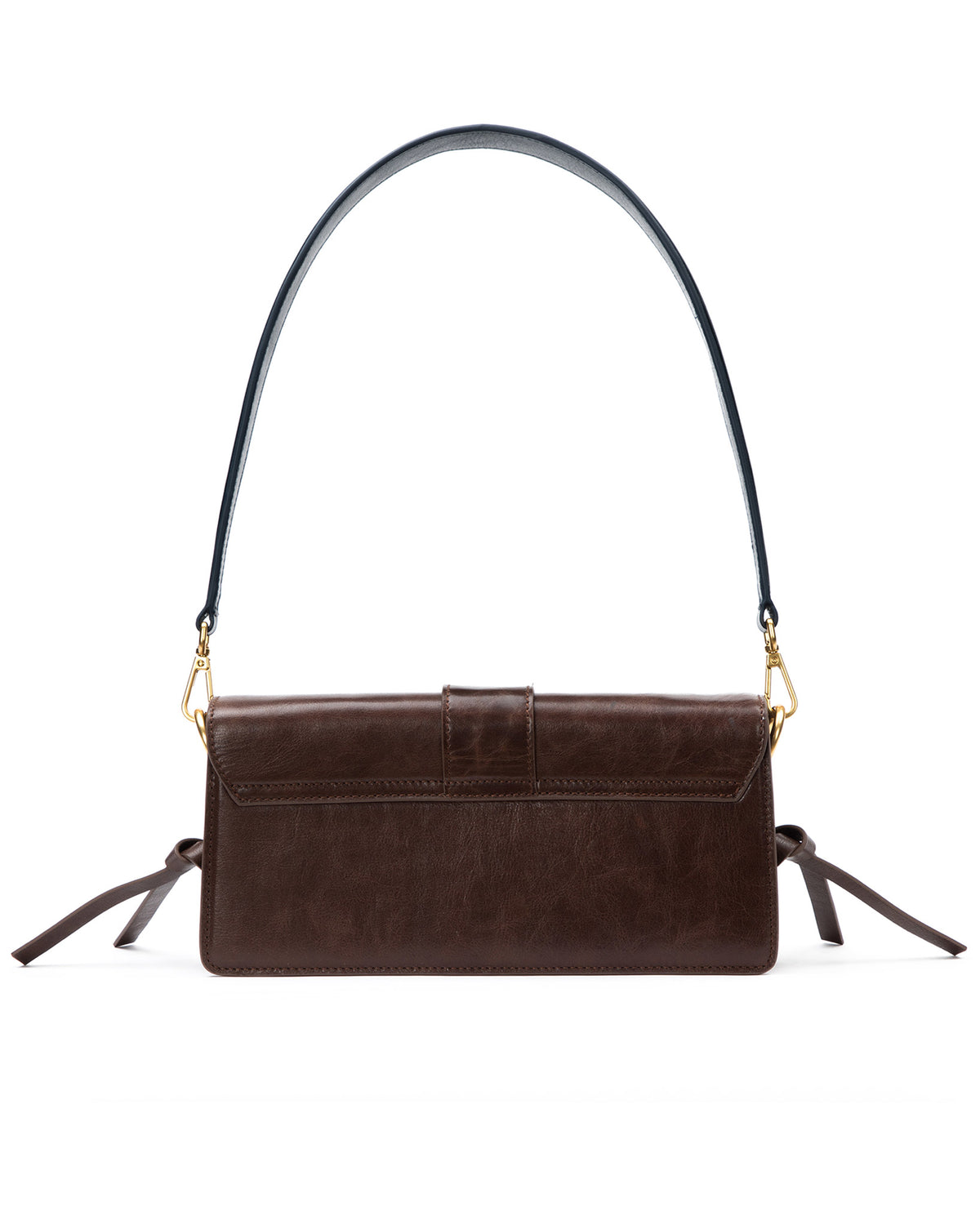 Back of Nia Bag with brown cracked leather