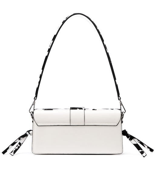 Back of Nia Bag with  black and white cow print