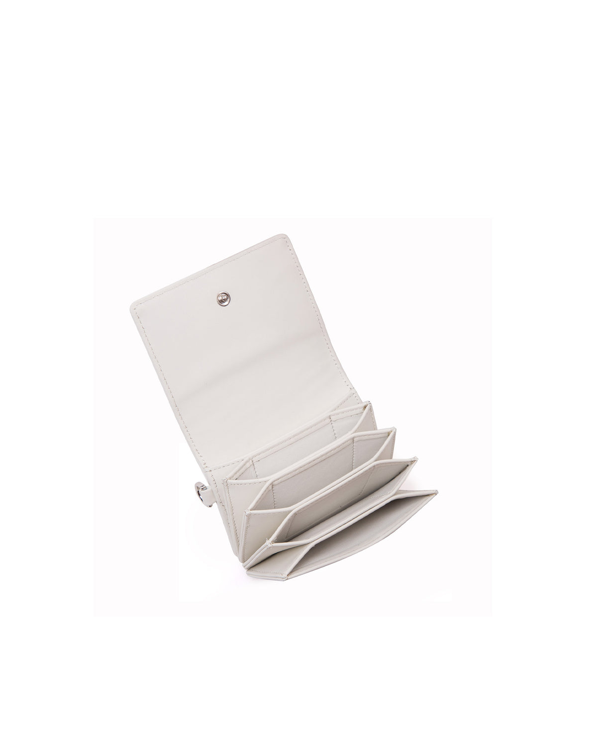 Open image of White Leather Accordion Card Case with four open card slots