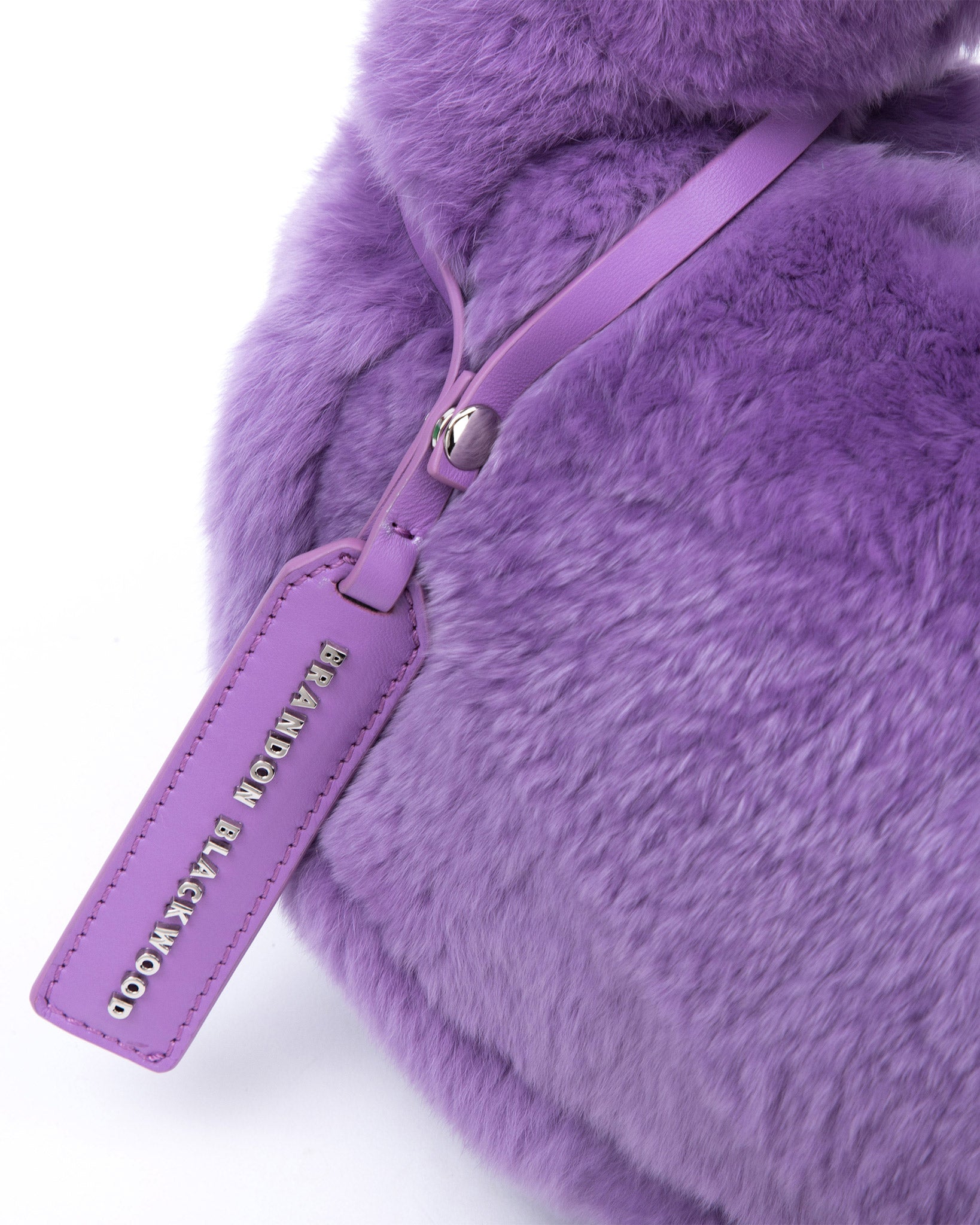 CHANEL Rabbit Fur Shoulder Bag Dark Purple 78230