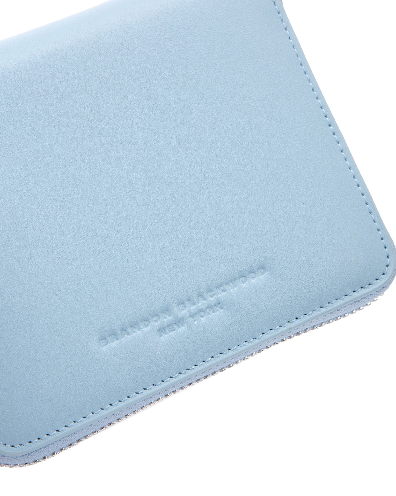 Metallic Blue Leather Tristan Wallet | Luxury Designer Bags | Brandon Blackwood