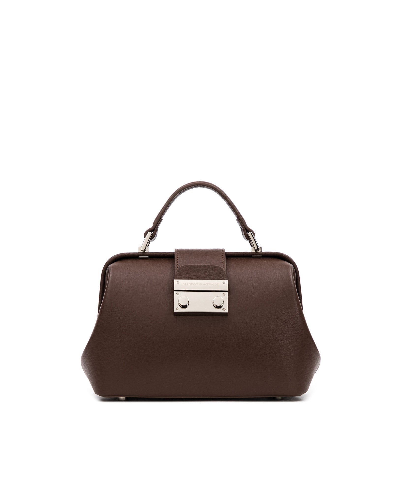 Brandon Blackwood New York - Elizabeth Doctor Bag - Dark Brown Leather w/ Silver Hardware