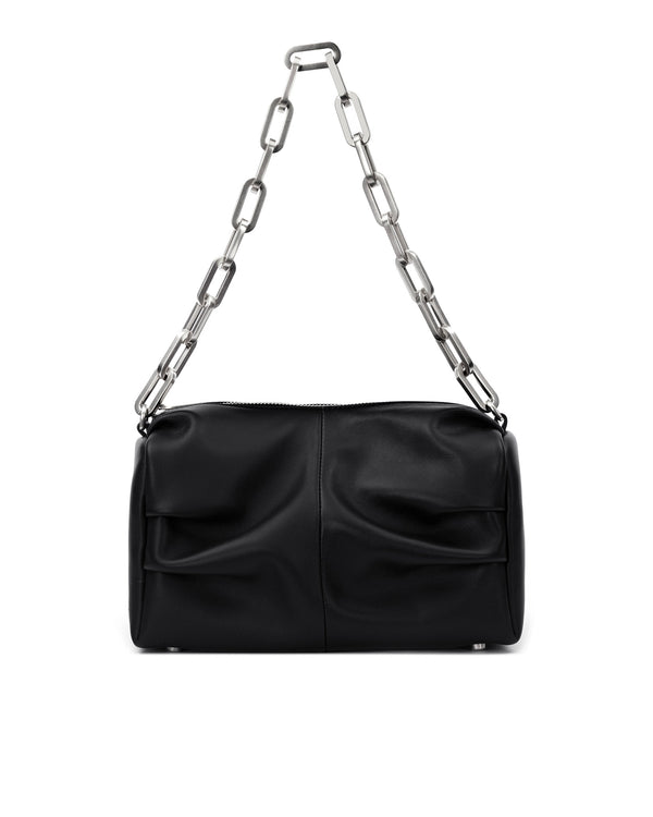 Black Smooth Leather w/ Silver Hardware