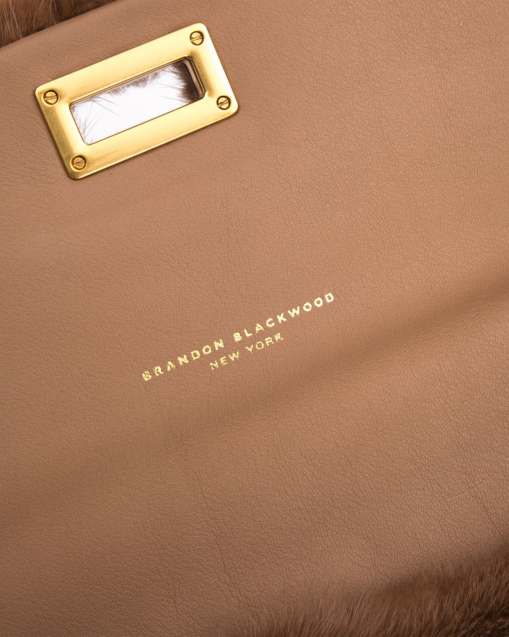 Brandon Blackwood New York - Lisa Shoulder Bag - Light Brown Mink w/ Brass Hardware
