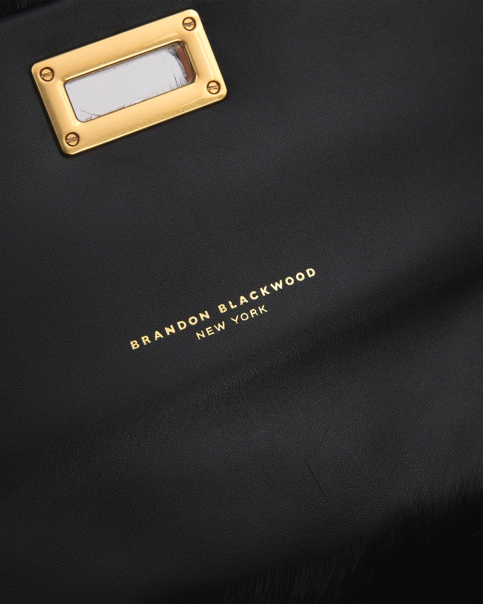 Brandon Blackwood New York - Lisa Shoulder Bag - Black Mink w/ Brass Hardware