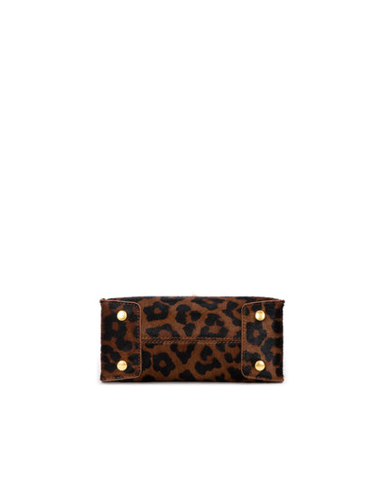 Bottom of Kuei Bag in brown and black leopard print ponyhair four metal feet thumbnail 7