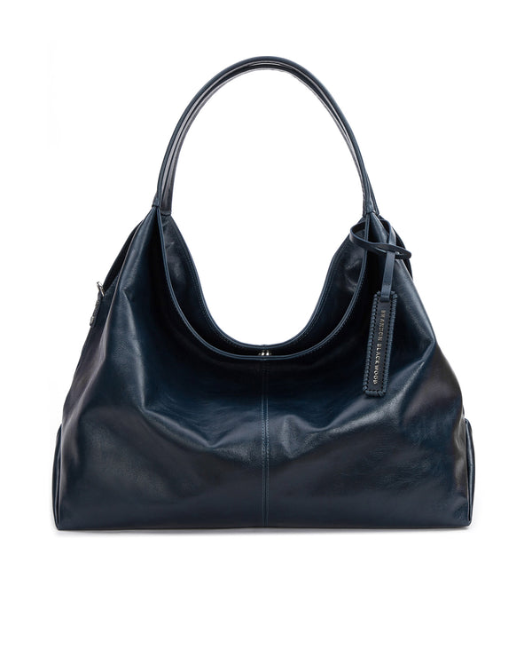 Navy Blue Cracked Leather
