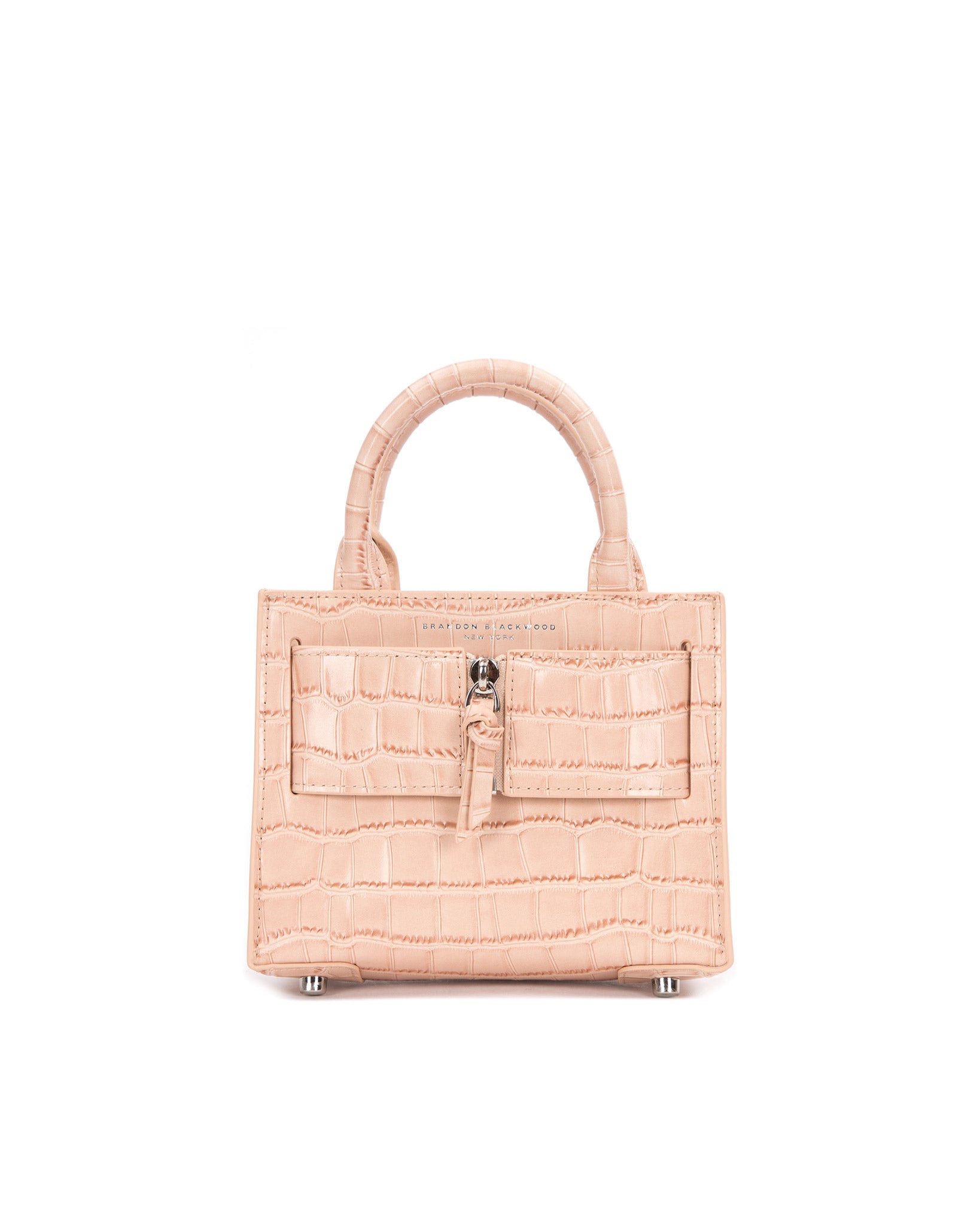 Brandon Blackwood New York - Kuei Bag - Cream Croc Embossed  Leather