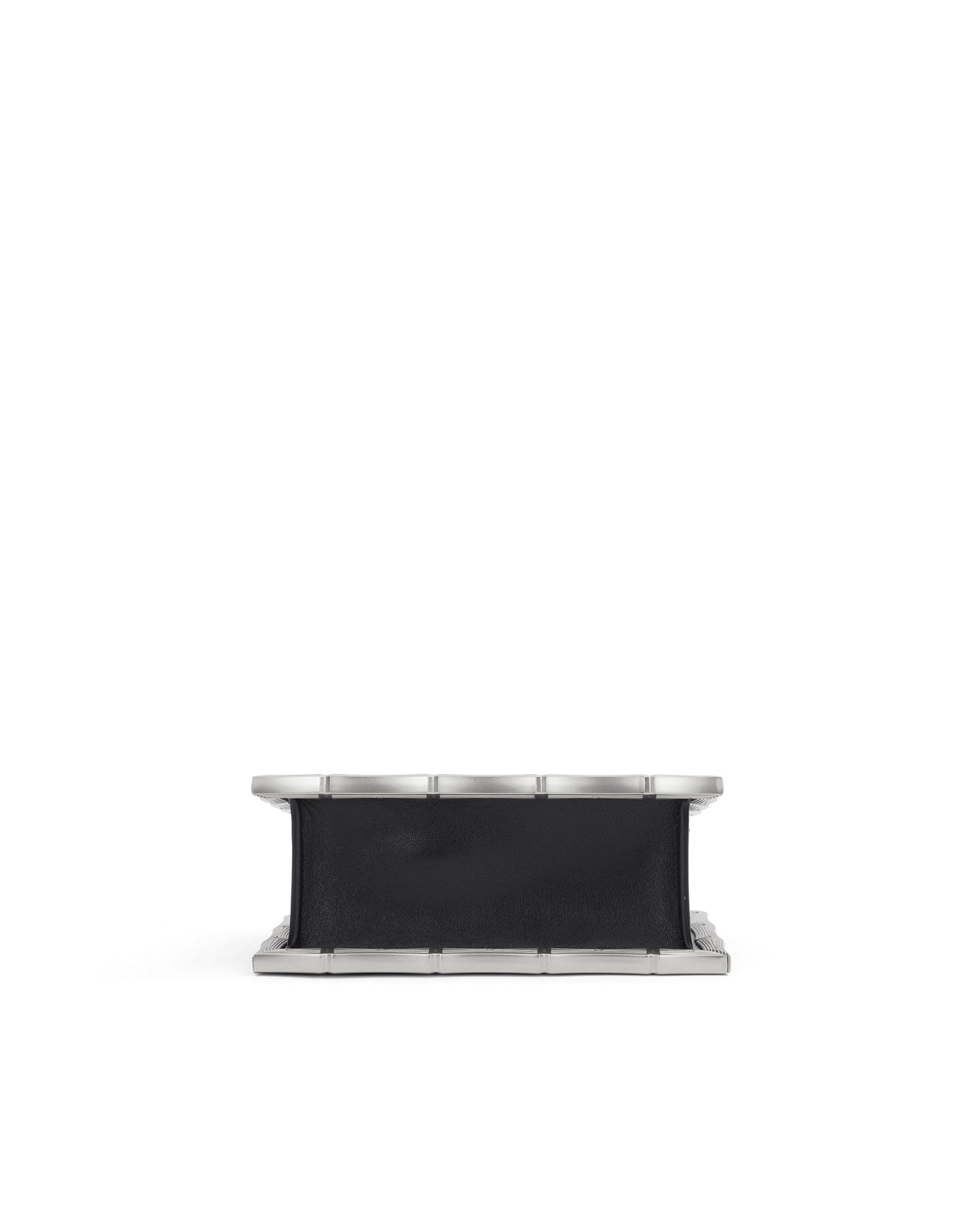 Bottom of Bamboo B Tote in black leather