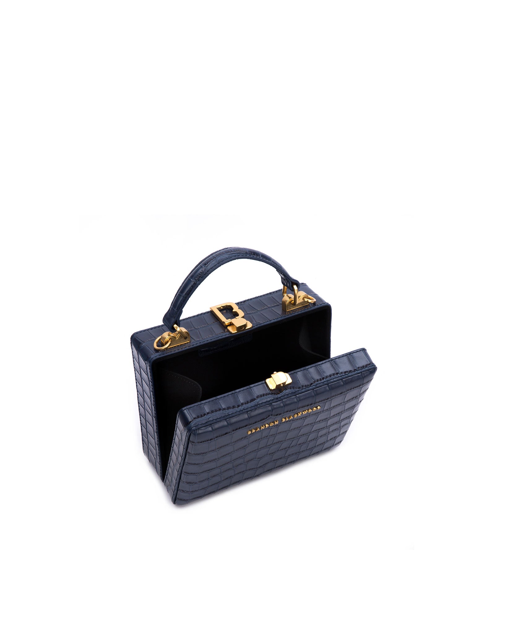 Aspinal of London Trunk Mini Croc-embossed Leather Clutch Bag in